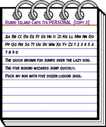 Kurri Island Caps Italics Med Regular animated font preview